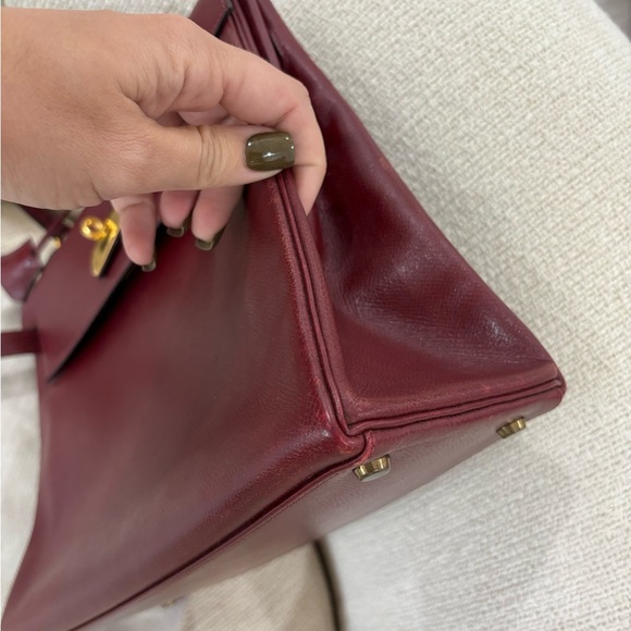 Authentic HERMES KELLY 32 Burgundy Leather courchevel Rouge Ash - Picture 11 of 16
